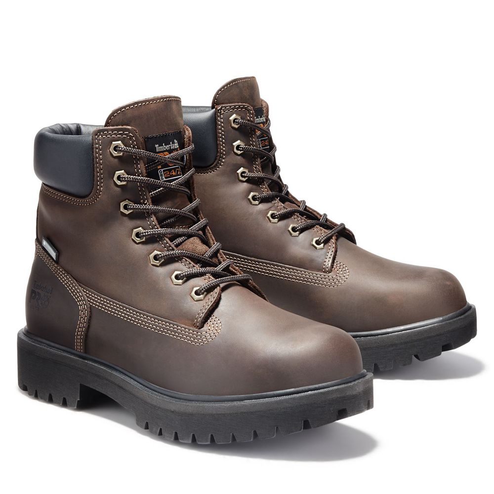 Timberland Mens Pro Boots Direct Attach 6\" Steel Toe - Brown - India KR5482039